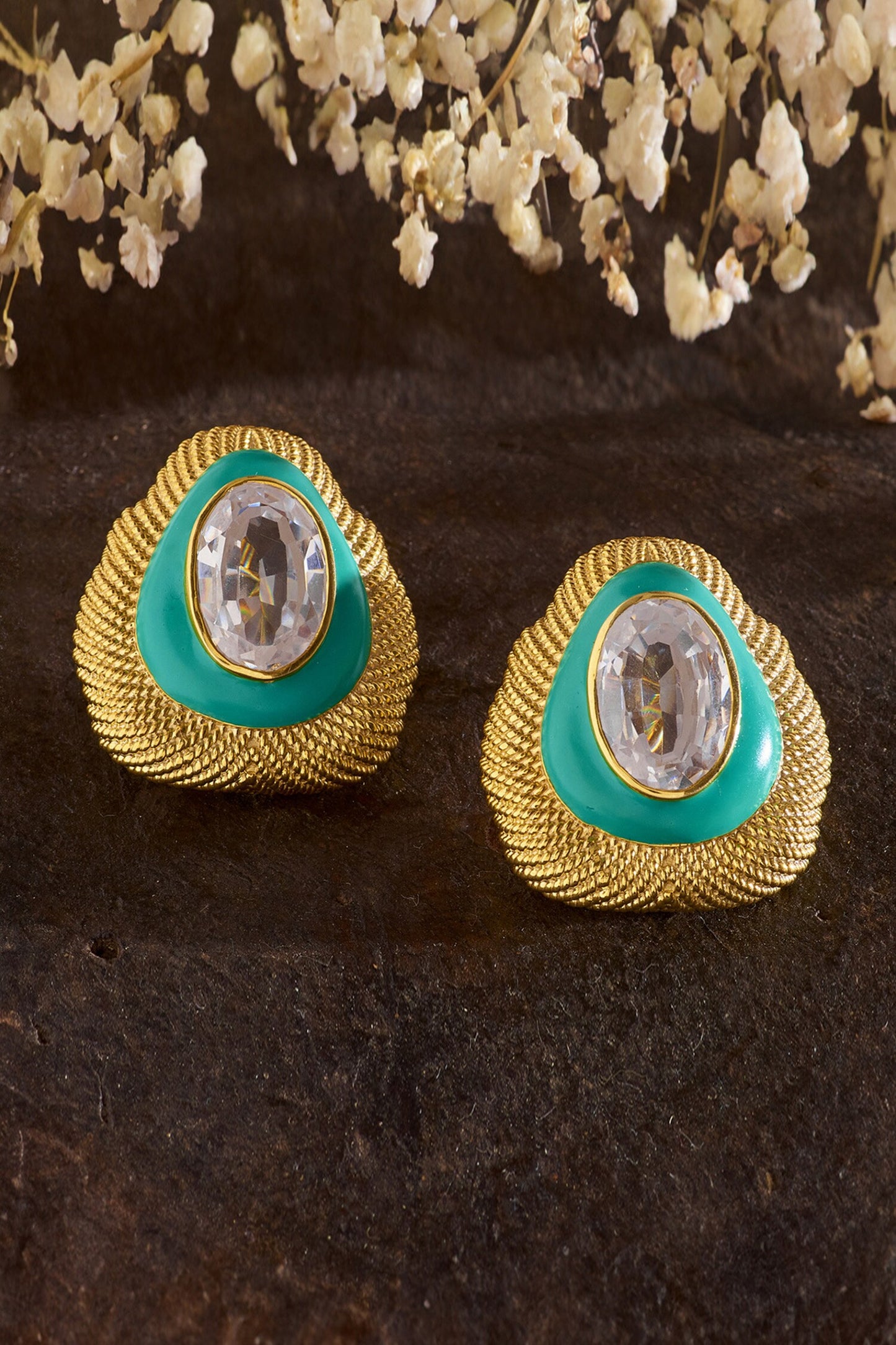 Cubic Zirconia Diamonds Embellished Studs 