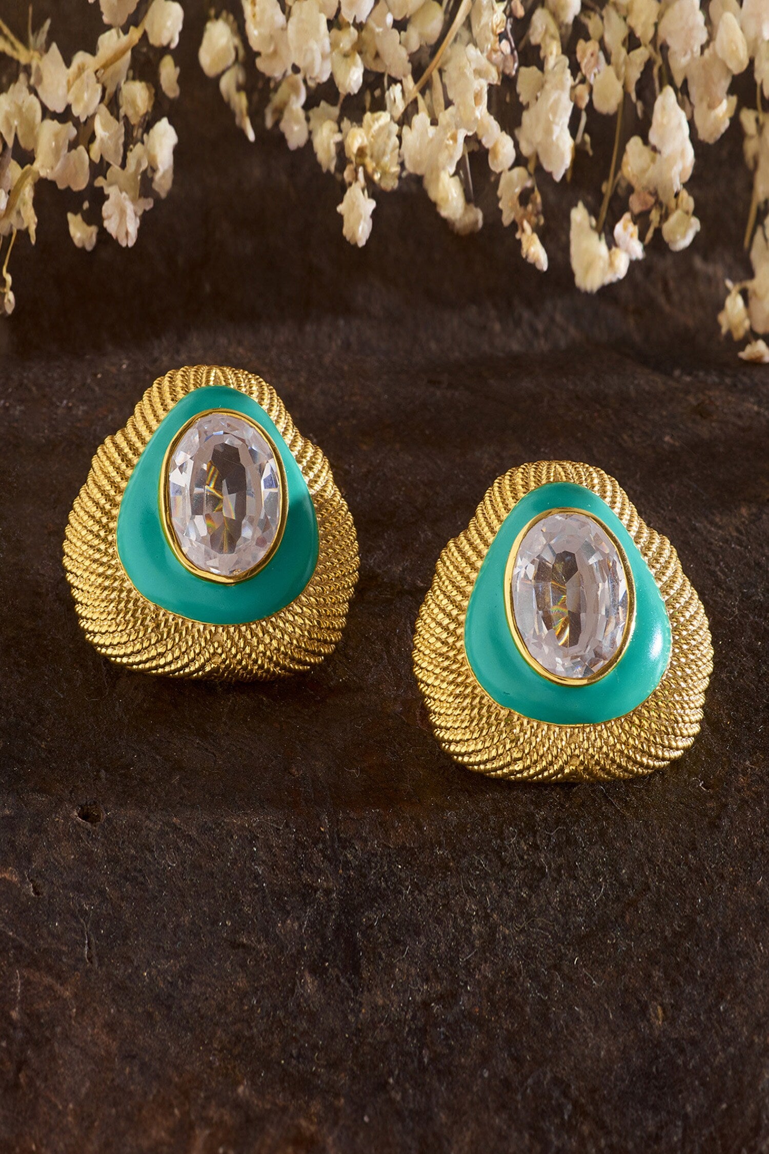 Cubic Zirconia Diamonds Embellished Studs 