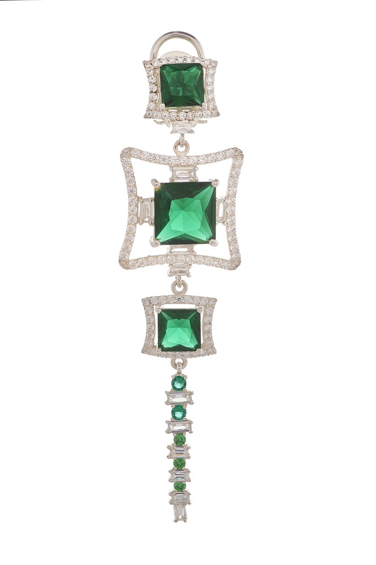 Cubic Zirconia Diamonds Embellished Earrings 