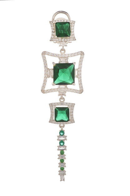 Cubic Zirconia Diamonds Embellished Earrings 