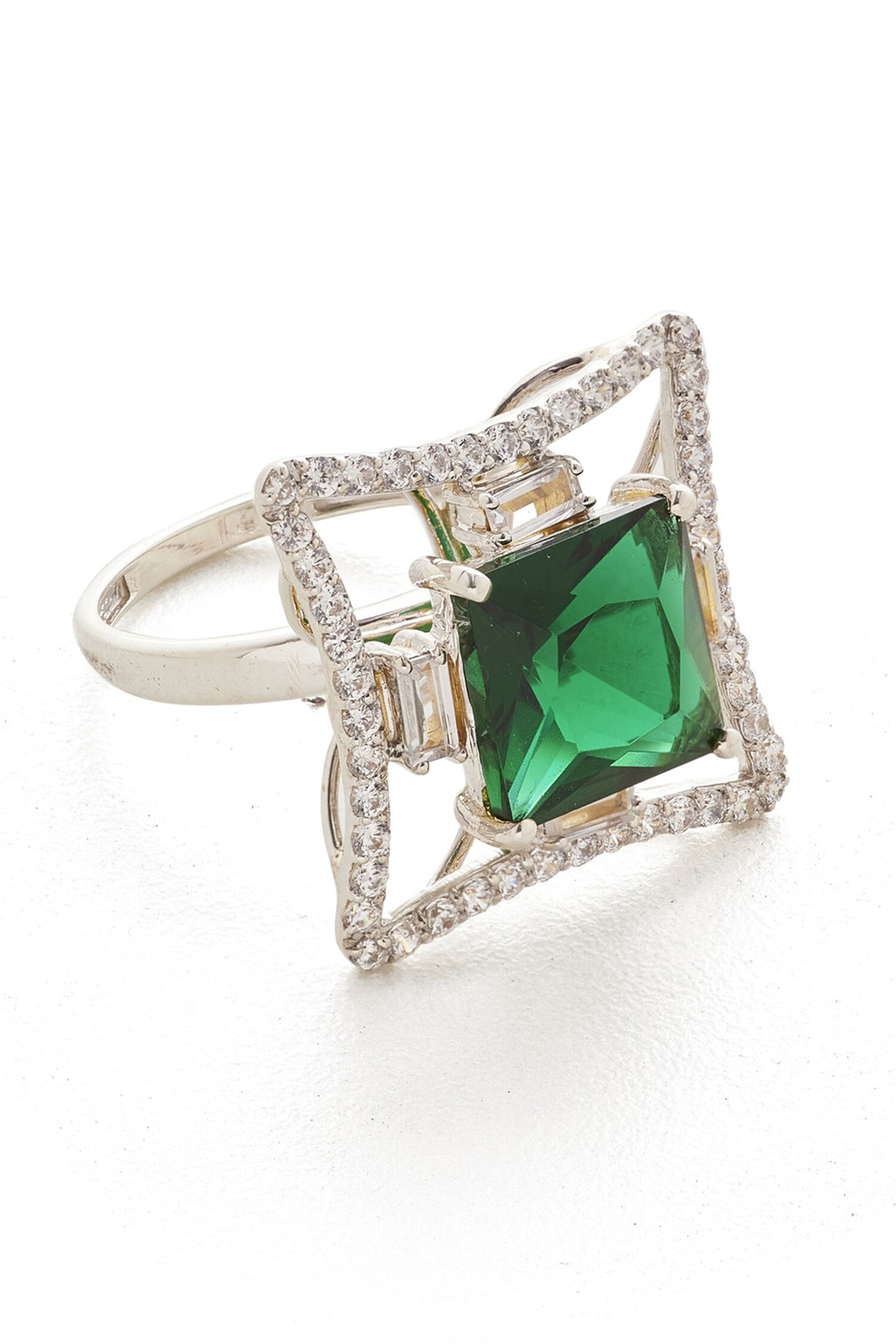 Cubic Zirconia Diamonds Embellished Ring 