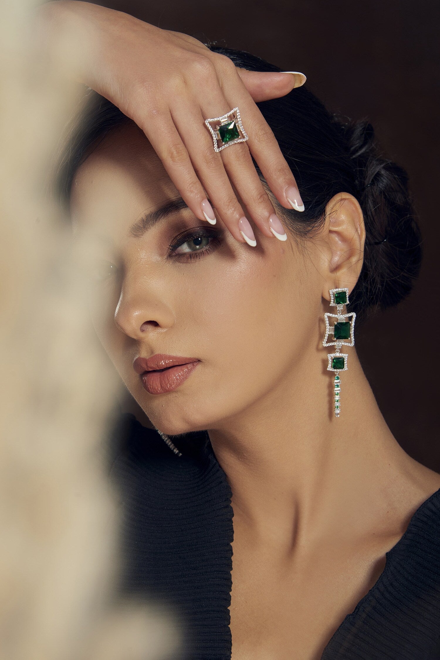 Cubic Zirconia Diamonds Embellished Ring 