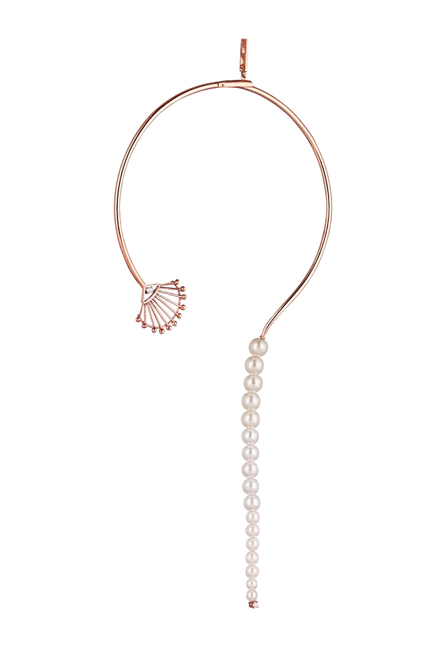 Asymmetric Pearl Studded Necklace 