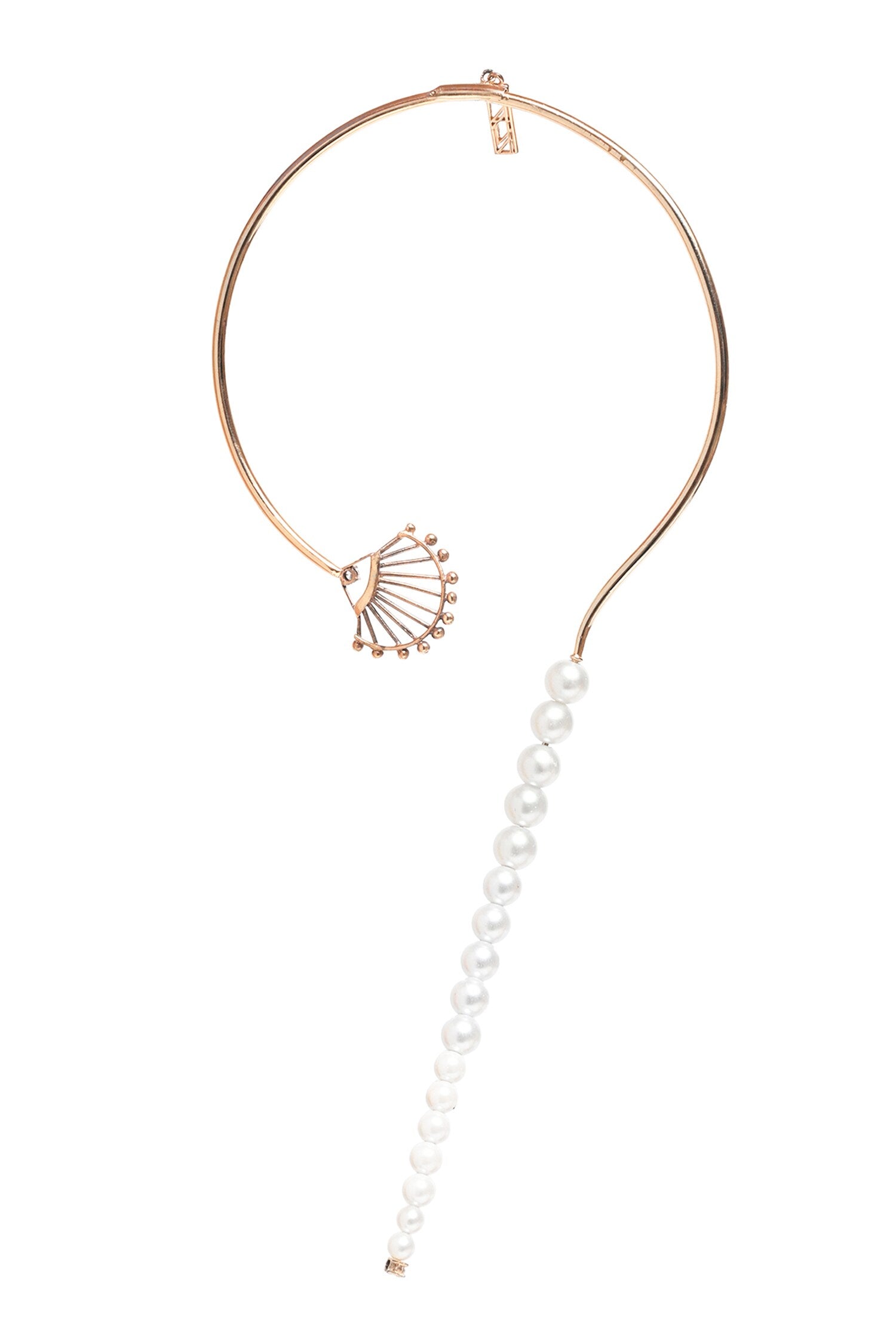 Asymmetric Pearl Studded Necklace 