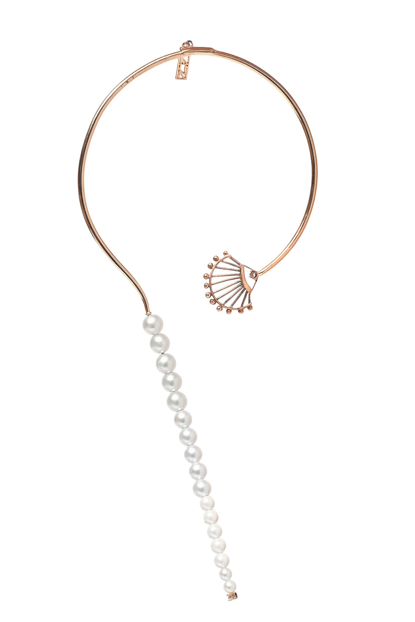 Asymmetric Pearl Studded Necklace 