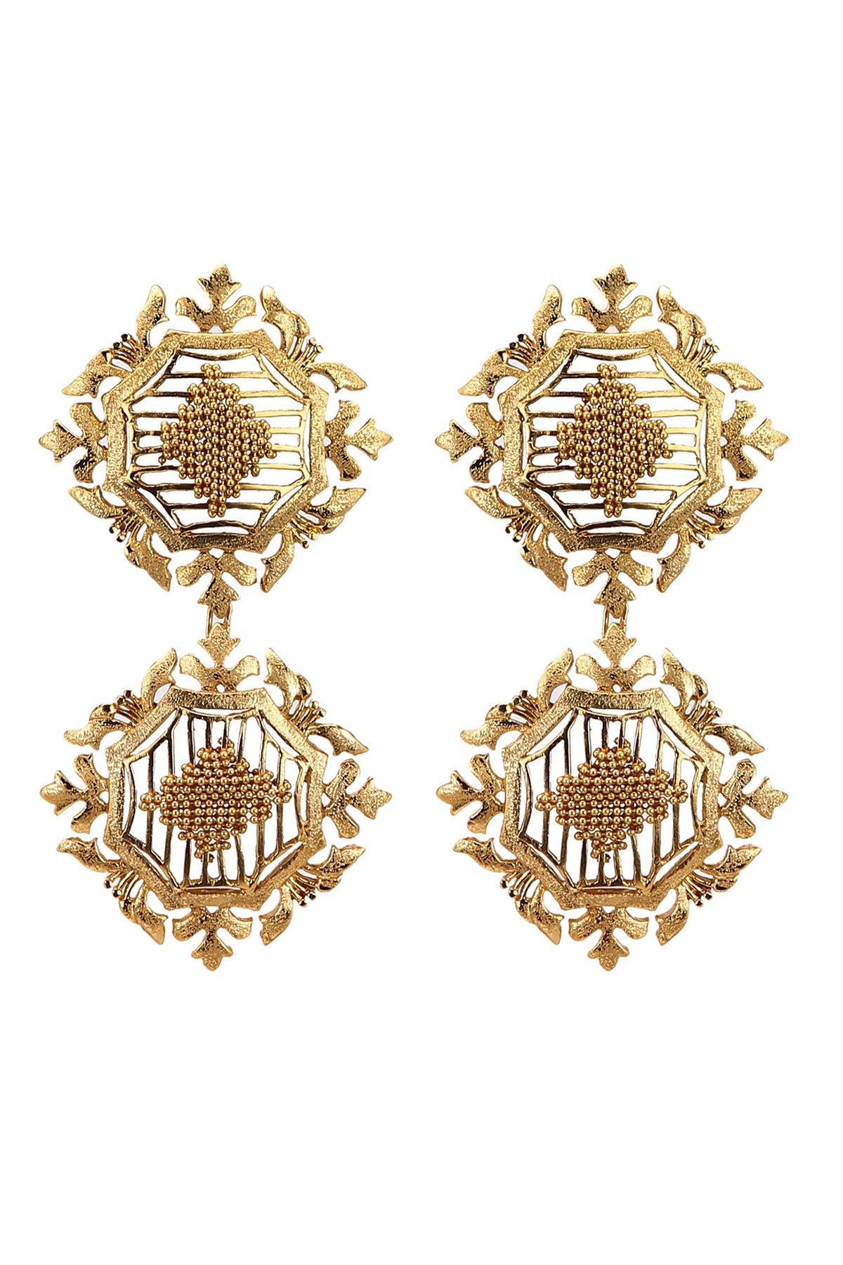 Hand Knotted Embellished Earrings 