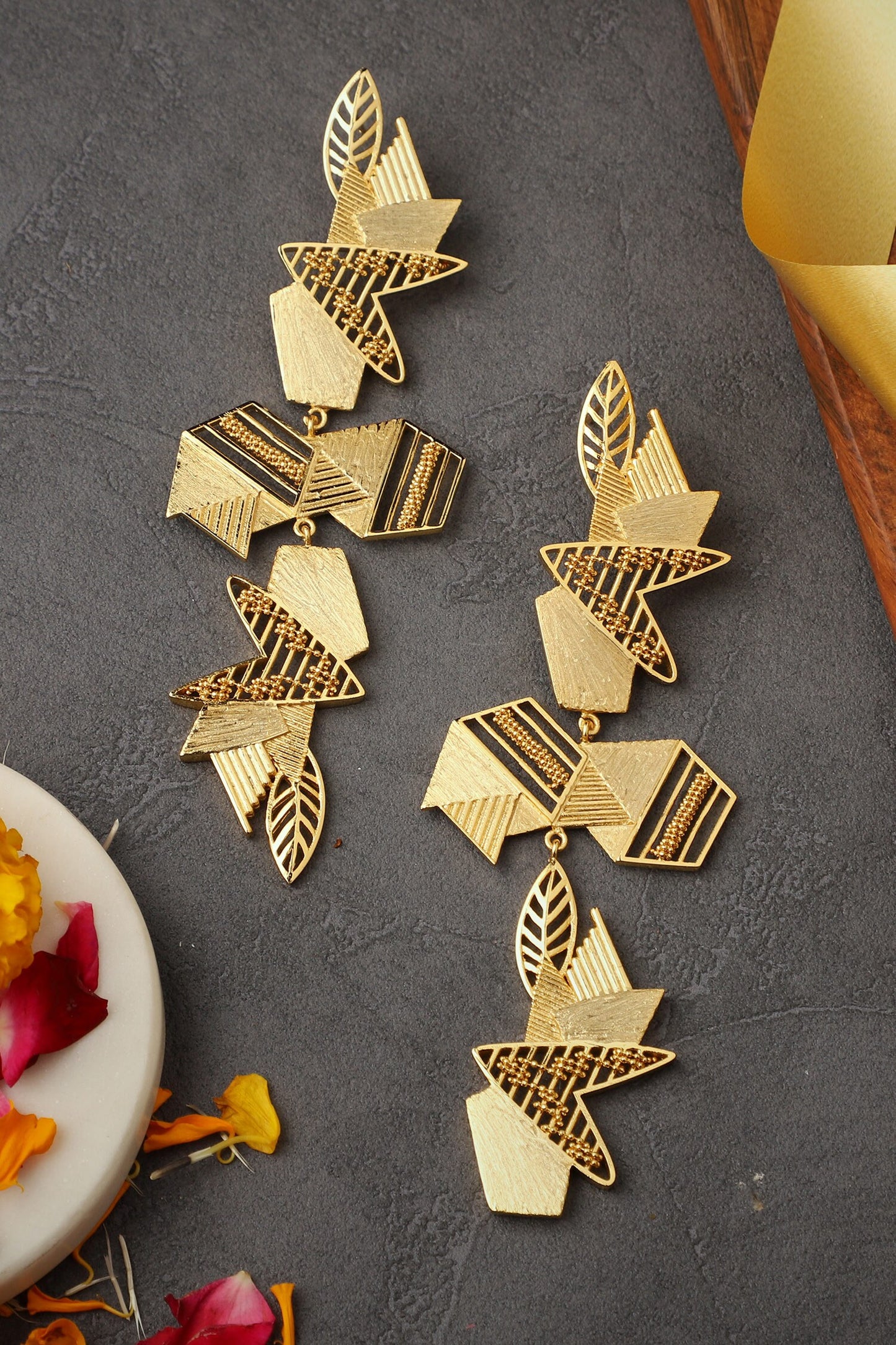 Abstract Pattern Cutwork Earrings 