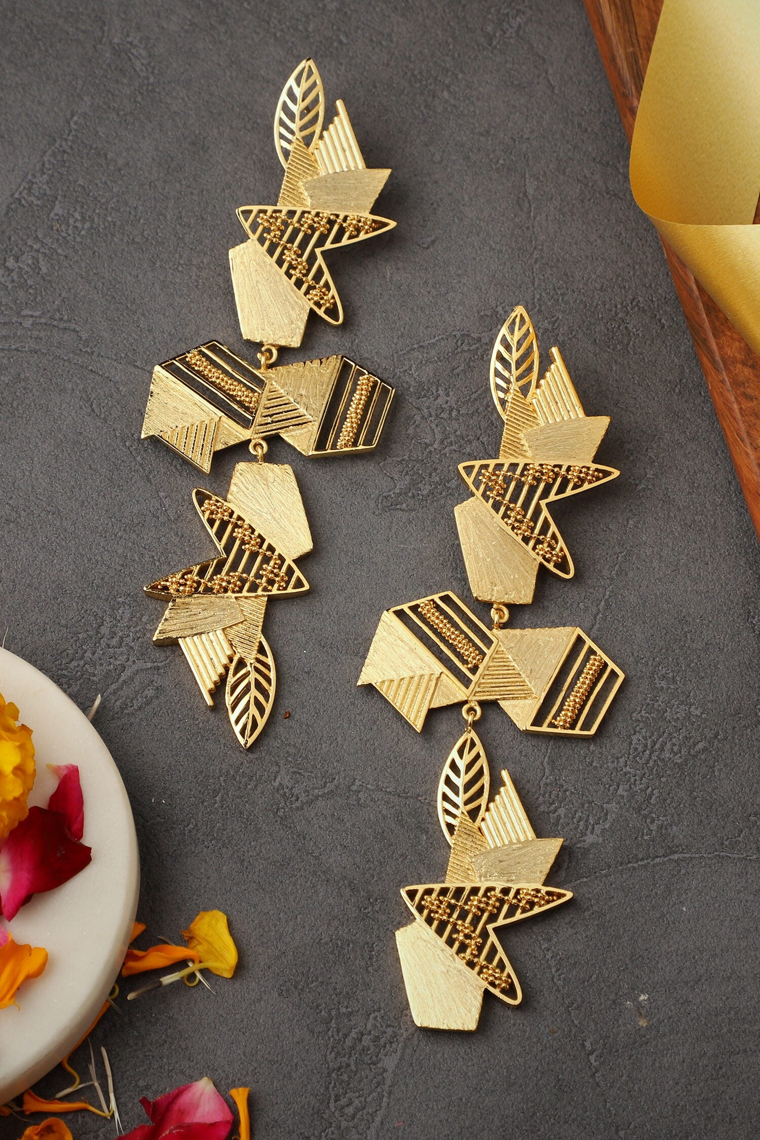 Abstract Pattern Cutwork Earrings 