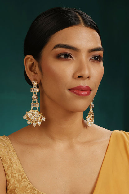 Kundan & Pearl Embellished Earrings 