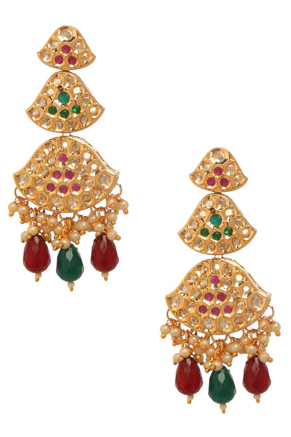 Kundan & Stone Embellished Earrings 