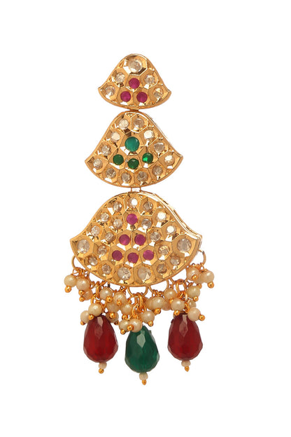 Kundan & Stone Embellished Earrings 