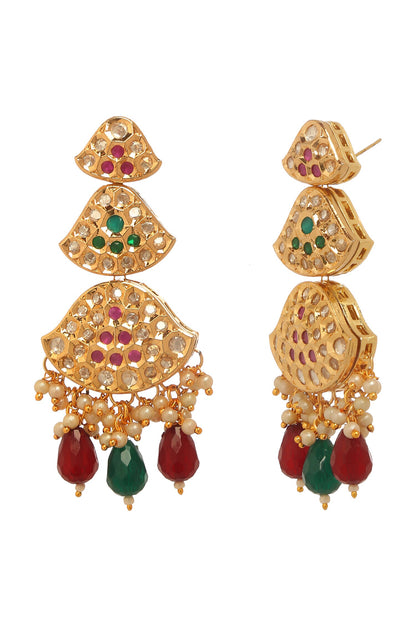 Kundan & Stone Embellished Earrings 
