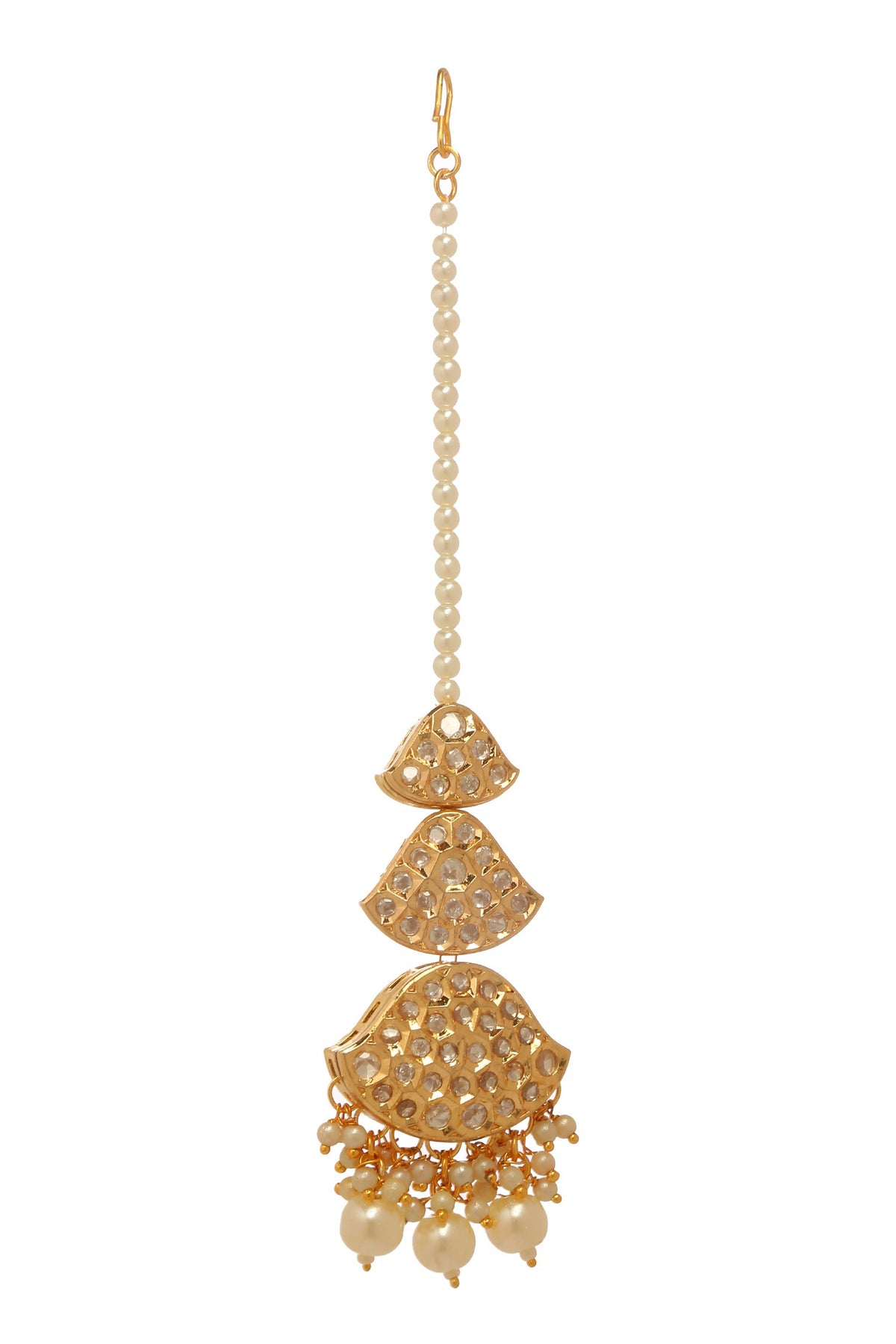 Pearl Embellished Layered Maangtikka 