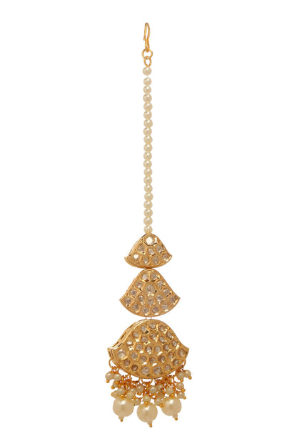 Pearl Embellished Layered Maangtikka 