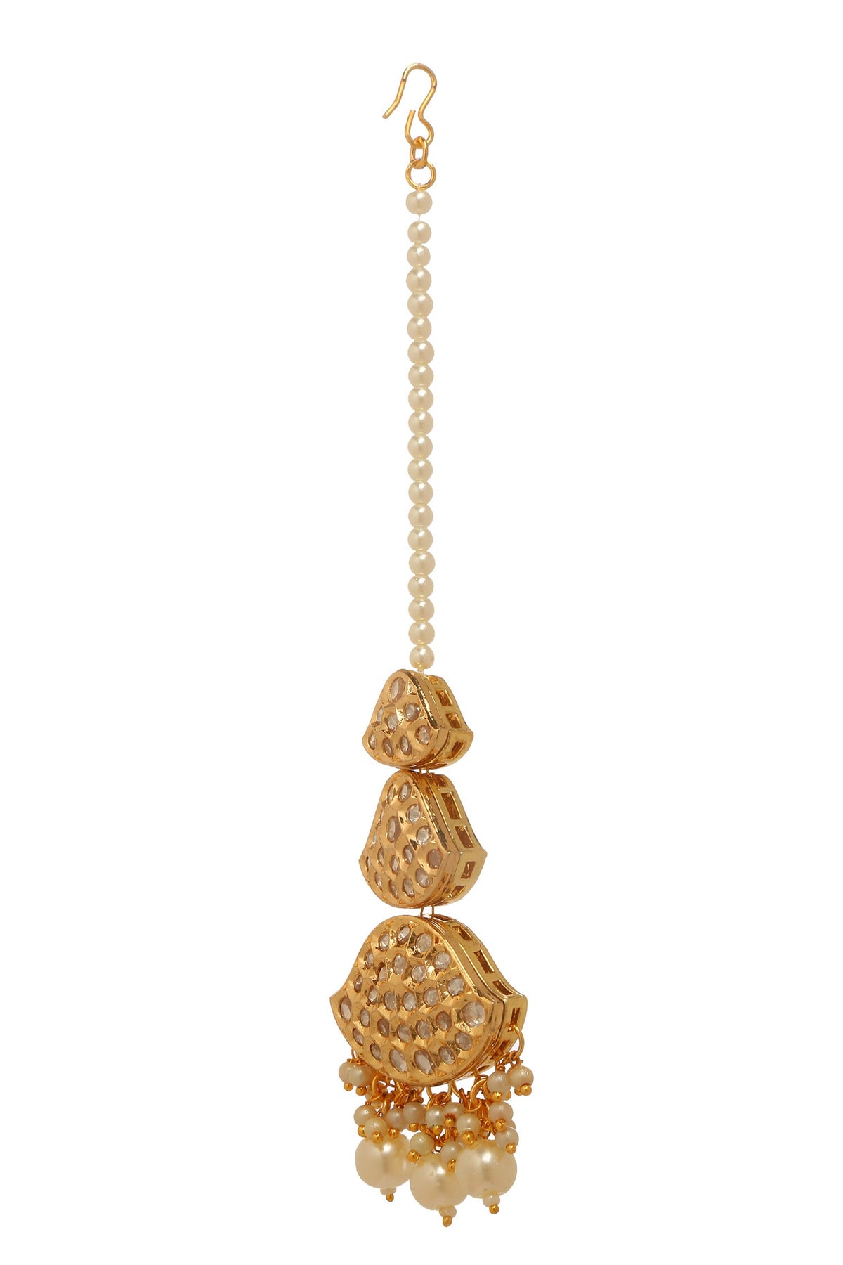 Pearl Embellished Layered Maangtikka 