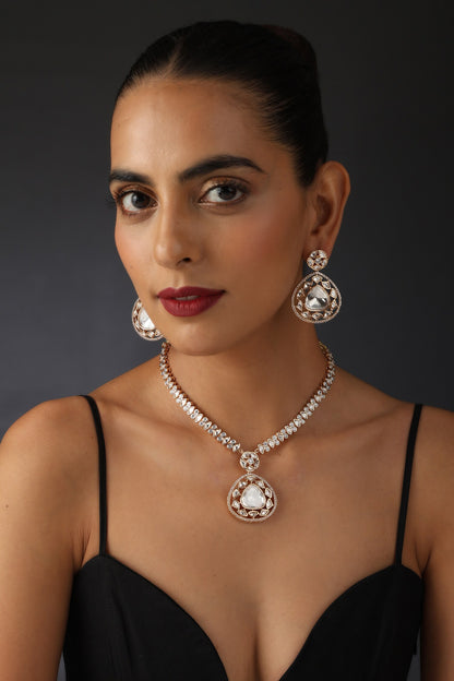 Uncut Polki Embellished Necklace Set 