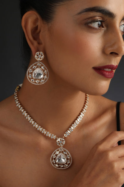 Uncut Polki Embellished Necklace Set 
