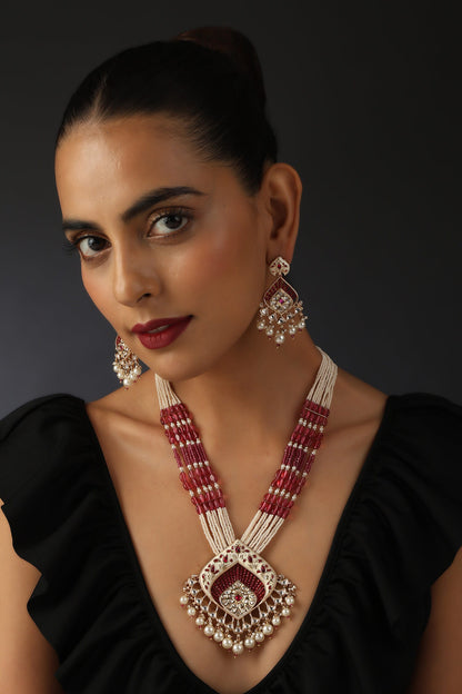 Uncut Polki Studded Necklace Set 