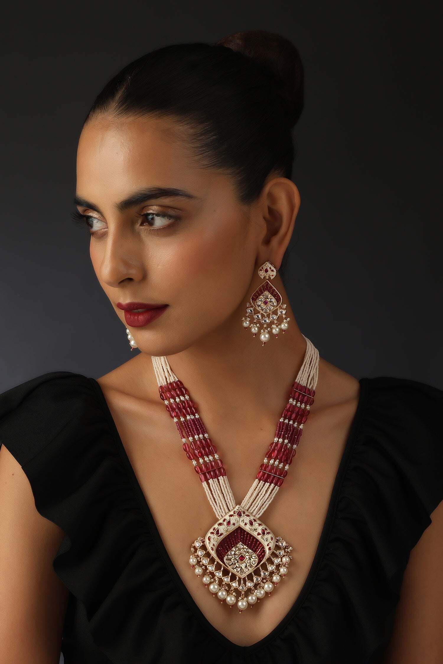 Uncut Polki Studded Necklace Set 