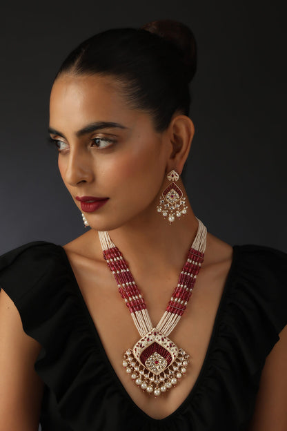 Uncut Polki Studded Necklace Set 