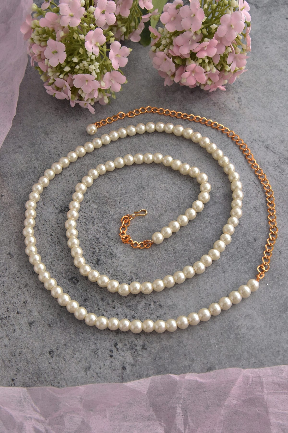 White Pearl Embellished Kamarbandh 