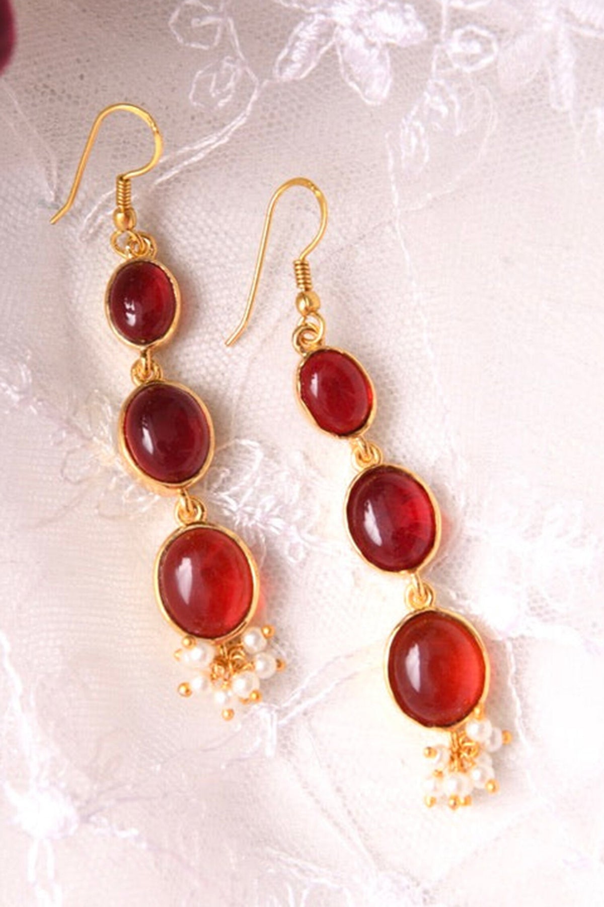 Embellished Lakshmi Ruby Necklace Set 