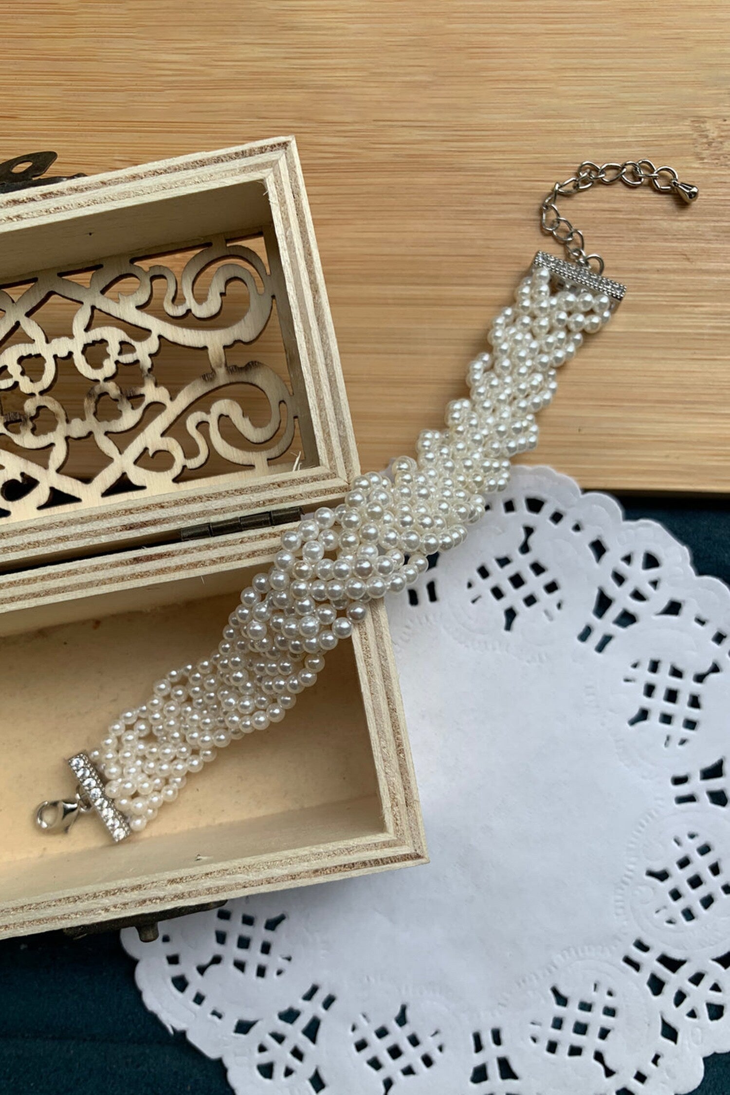 Braided Pearl Bracelet 