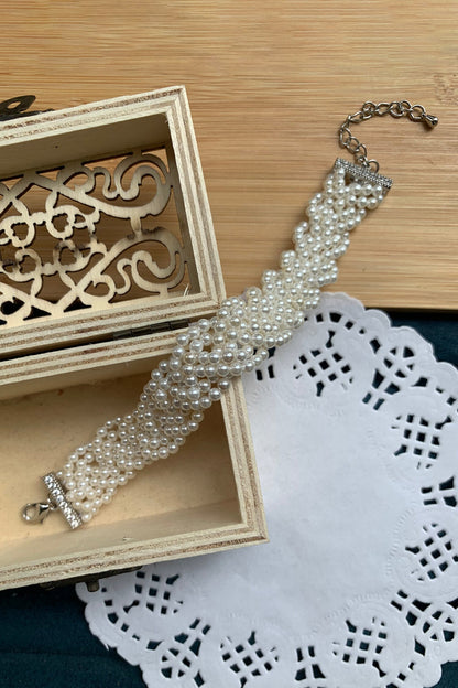 Braided Pearl Bracelet 