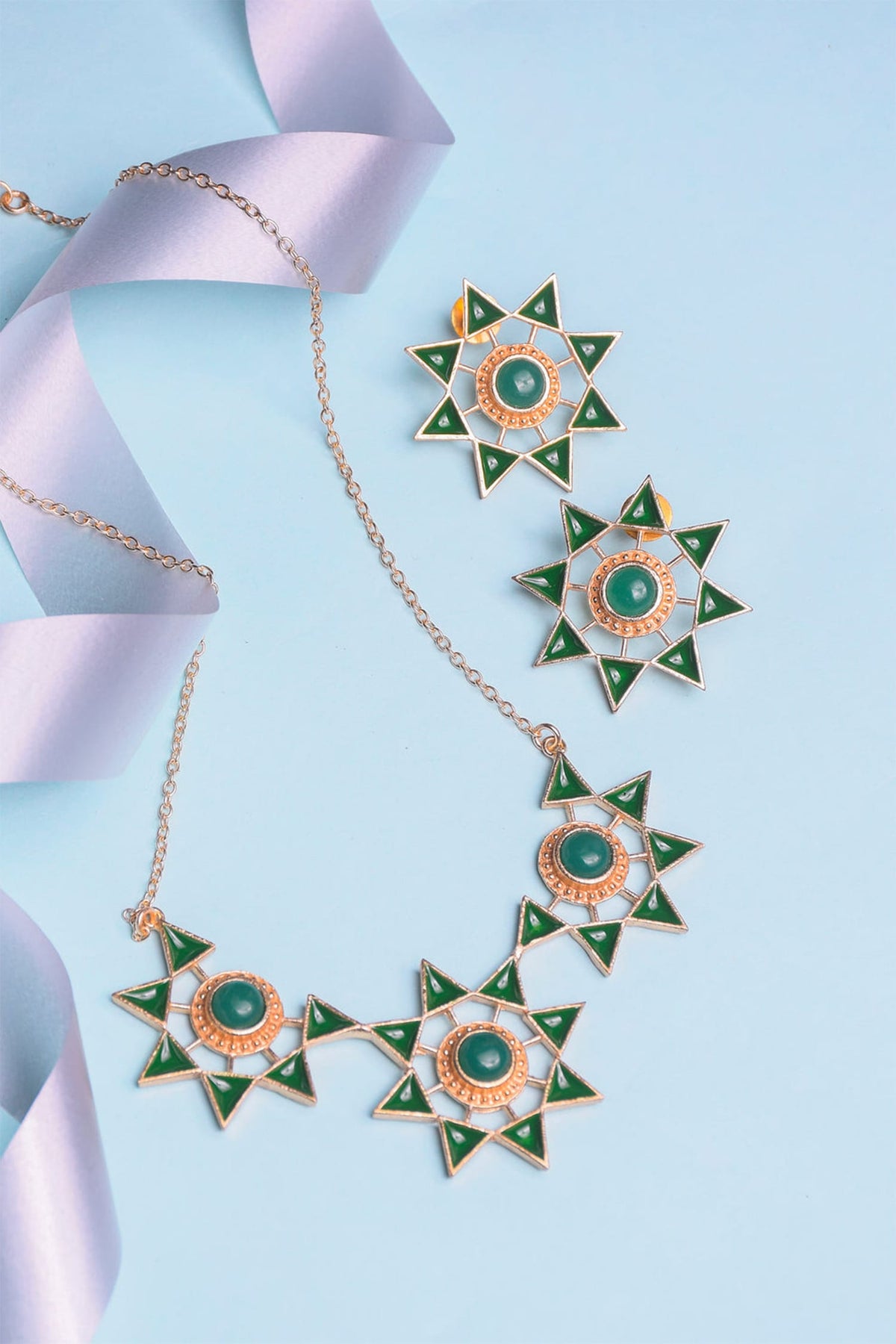 Caffeine Rush Embellished Necklace Set 