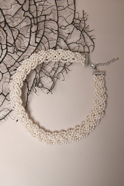 Braided Pearl Necklace 