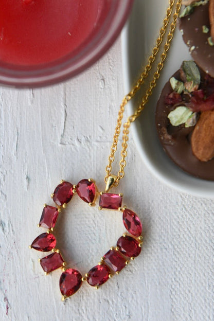Heart Of Rubies Pendant Necklace 