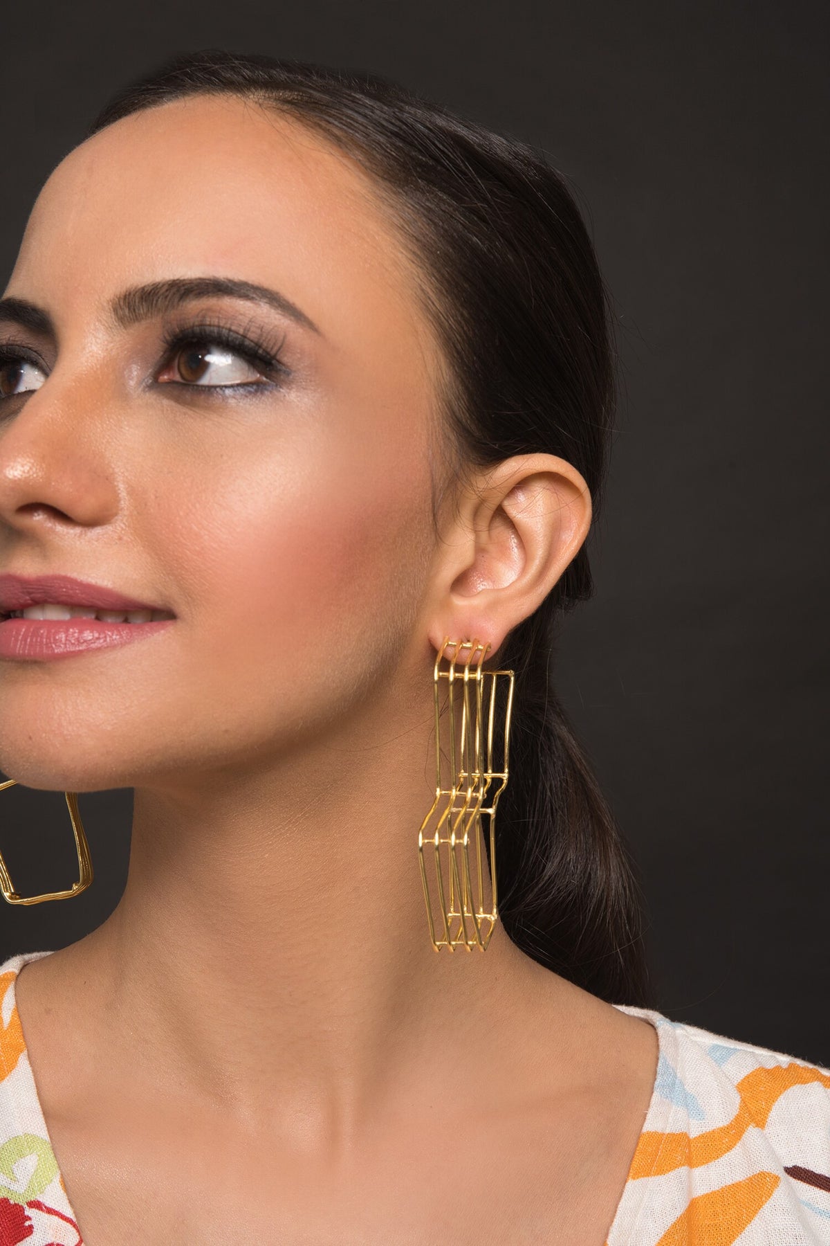 Kris 3D Geometric Cutwork Earrings 