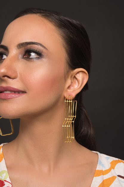 Kris 3D Geometric Cutwork Earrings 
