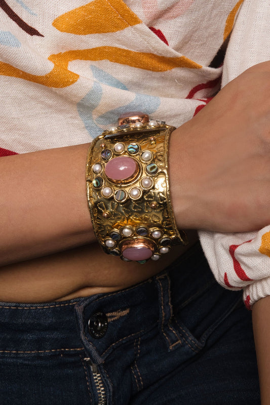 Erina Rose Quartz Embellished Bracelet 