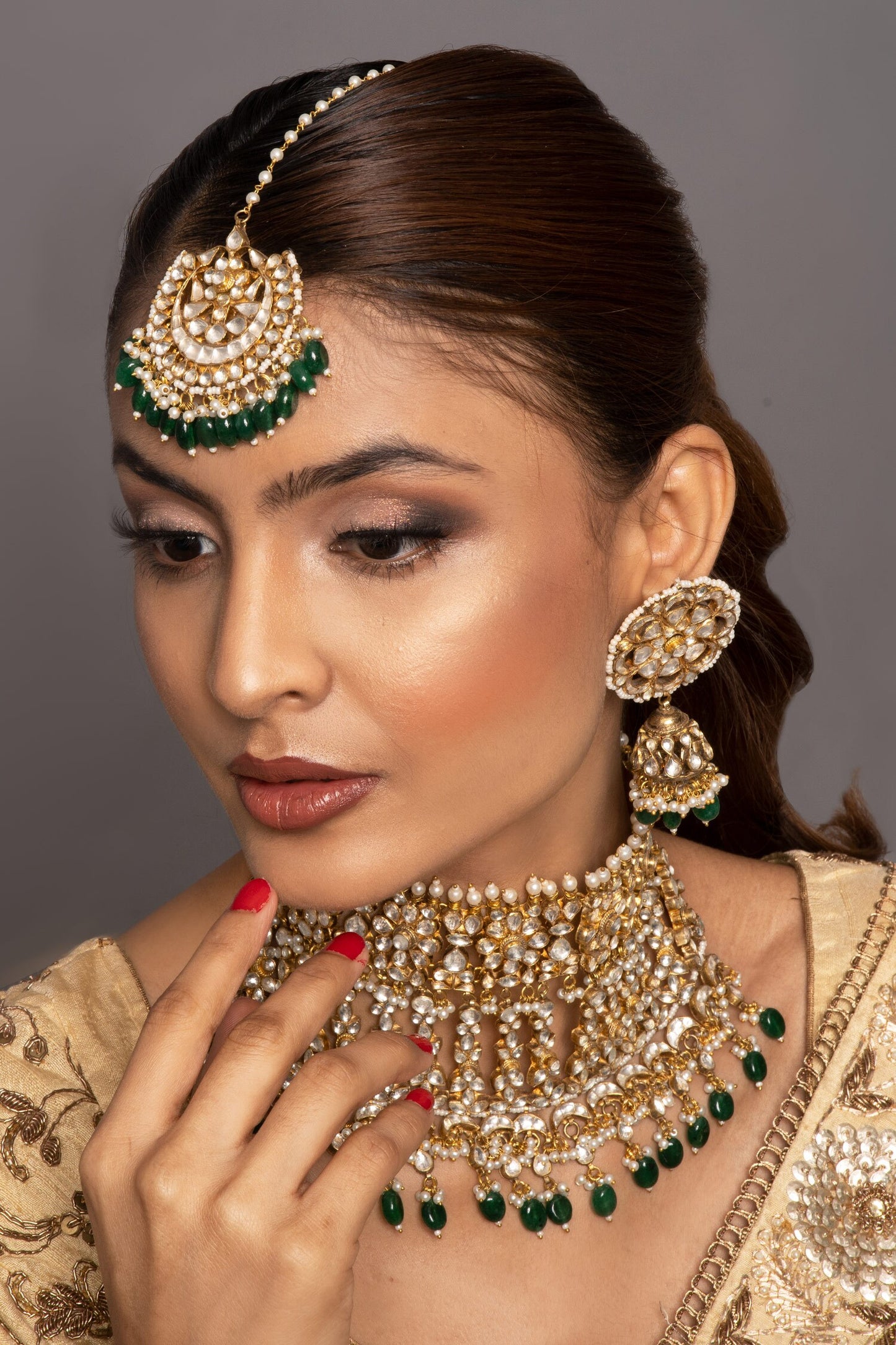 Kundan Embellished Bridal Jewellery Set 
