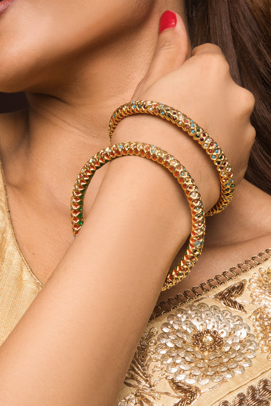 Tanika Navratan Jadau Bangles - Set of 2 