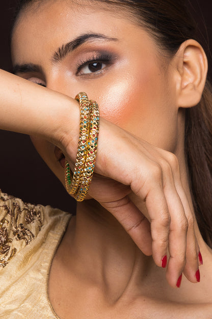 Tanika Navratan Jadau Bangles - Set of 2 