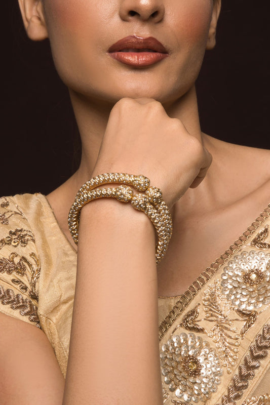 Tanika Jadau Studded Bangles - Set of 2 