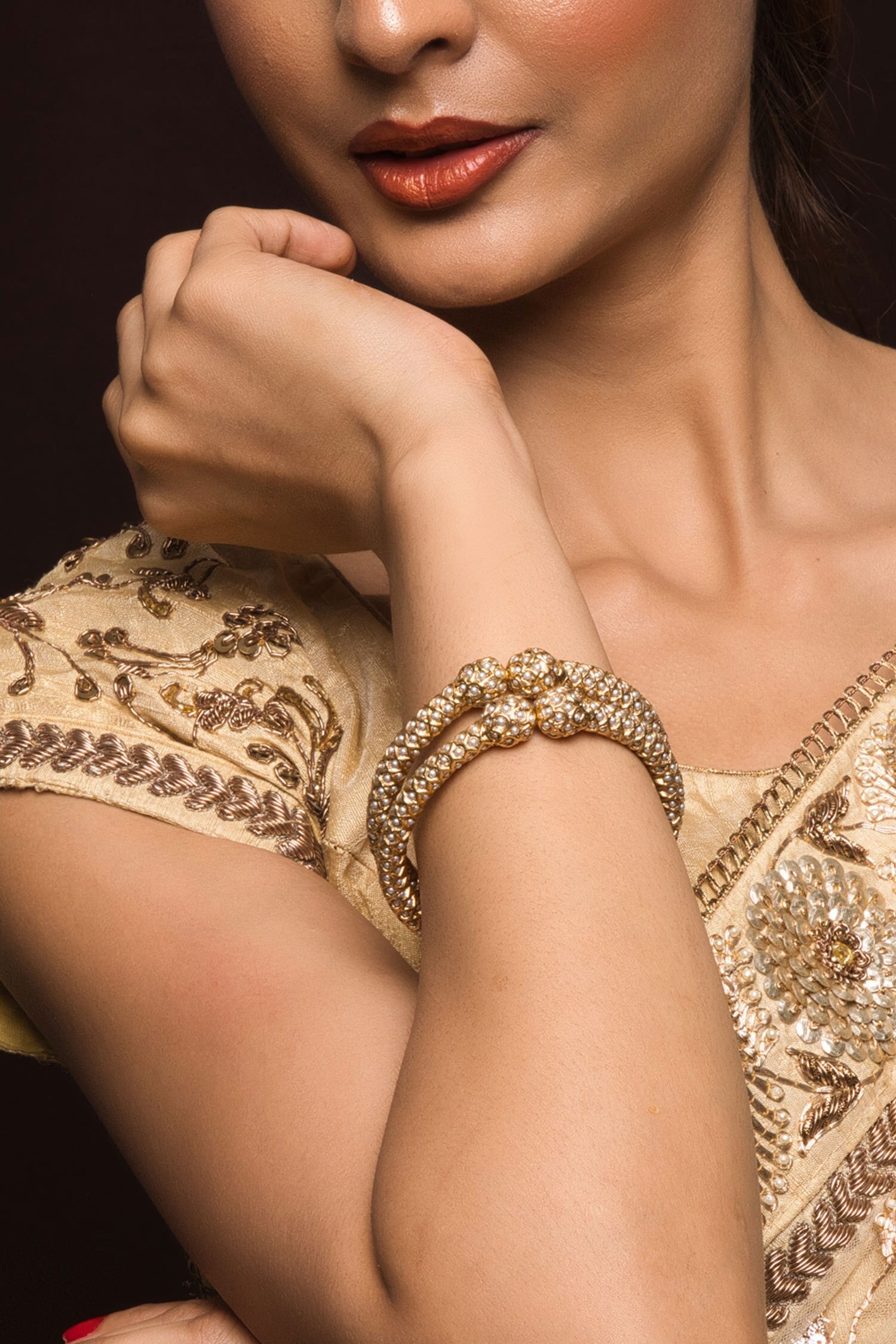Tanika Jadau Studded Bangles - Set of 2 