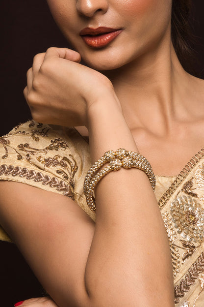 Tanika Jadau Studded Bangles - Set of 2 