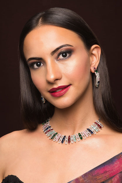 Afreya American Diamond Necklace Set 