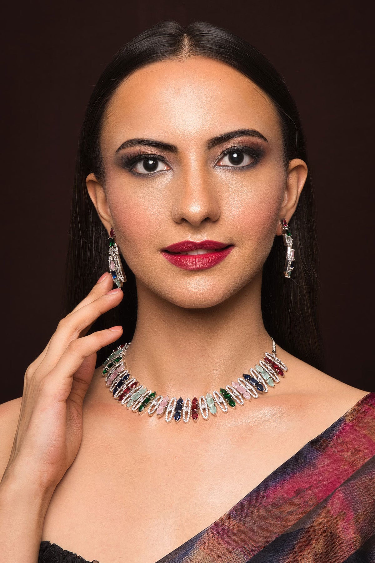 Afreya American Diamond Necklace Set 