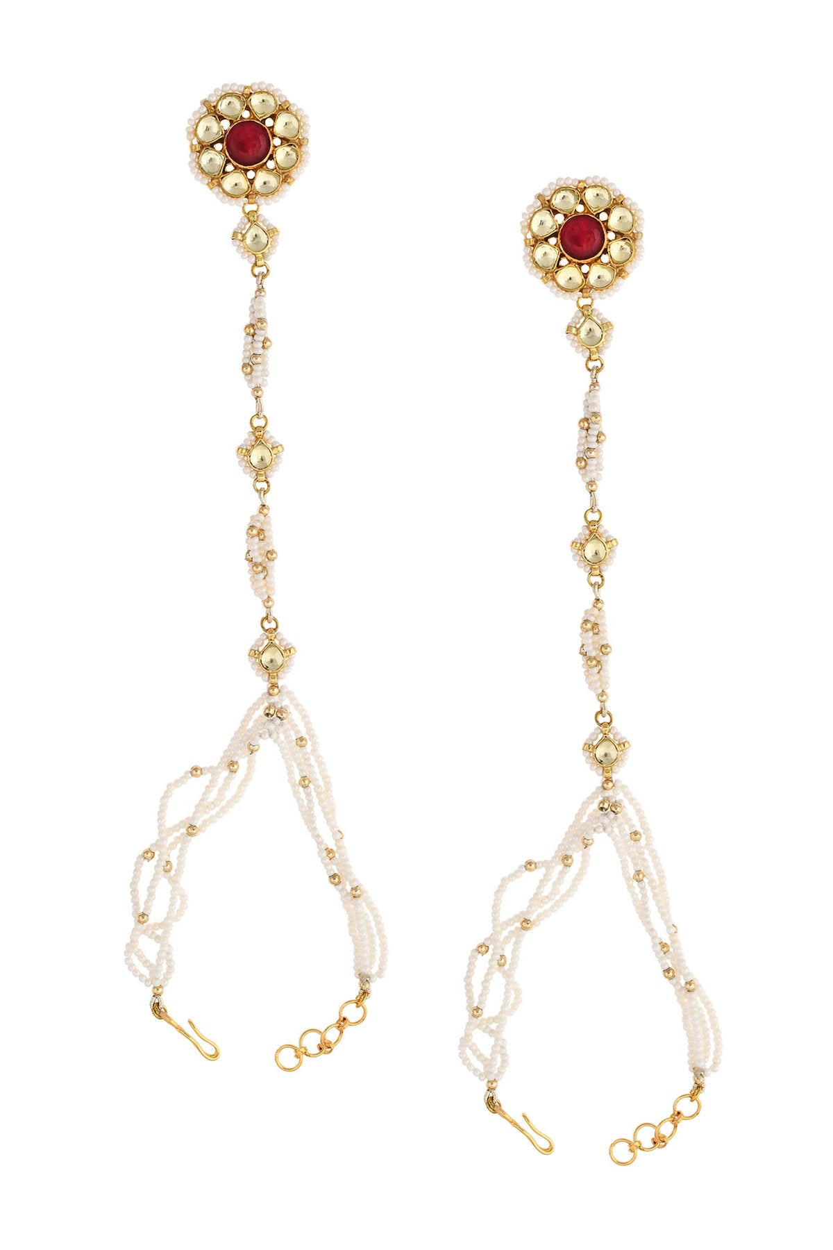 Floral Kundan Hathphools - Set of 2 