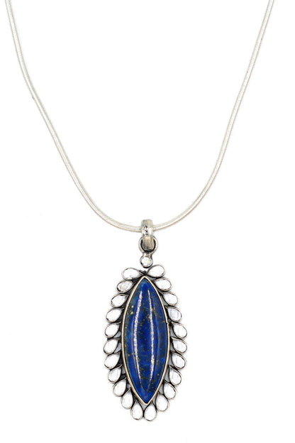 Lapis Lazuli Stone Pendant Necklace 