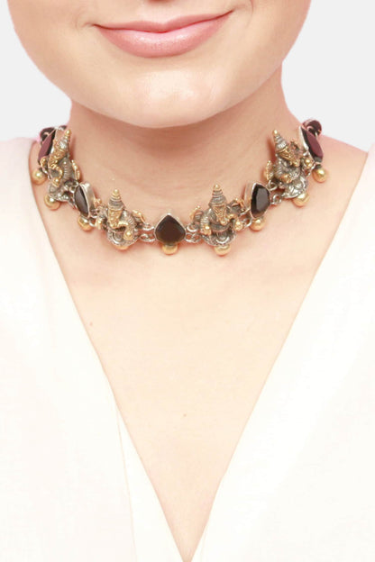 Two Toned Temple Choker 