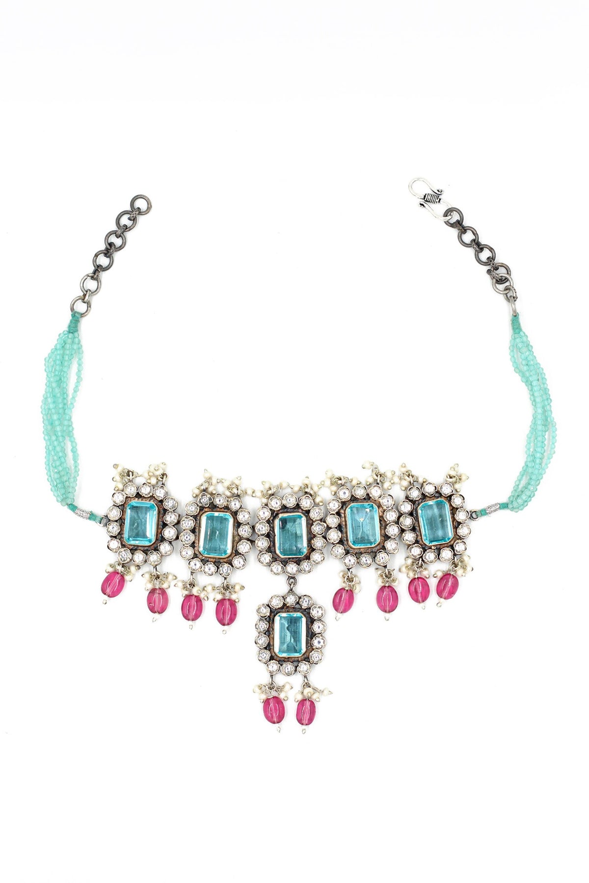 Geometric Quartz Embellished Choker 