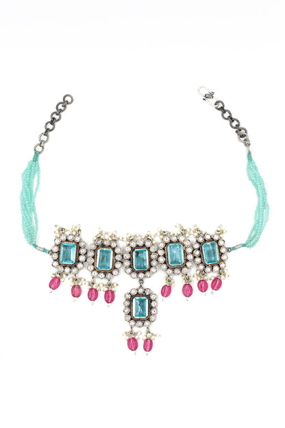 Geometric Quartz Embellished Choker 