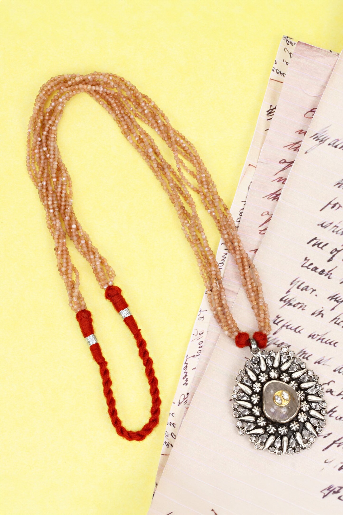 Quartz Pendant Handcrafted Necklace 
