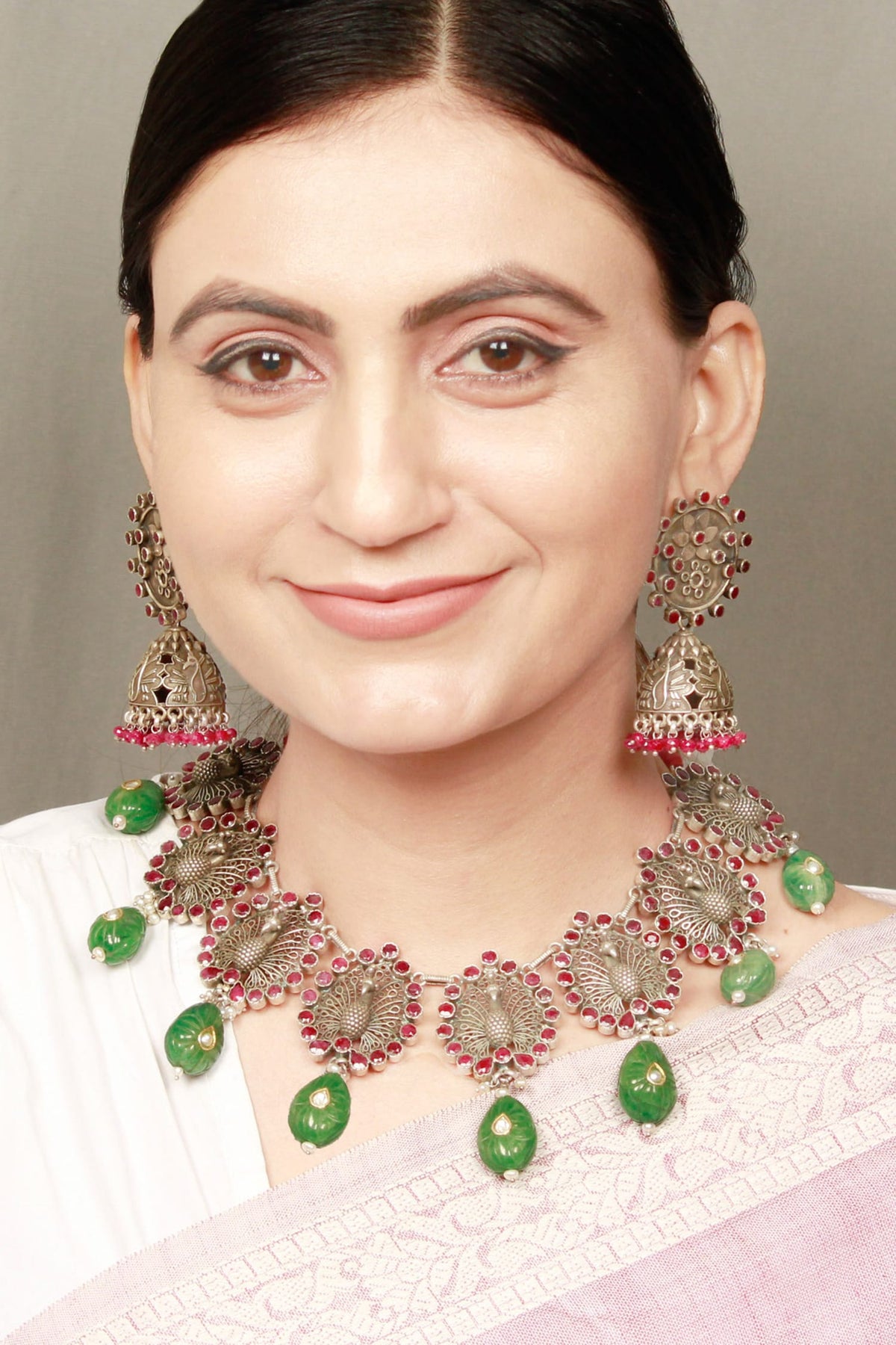 Cutwork Peacock Pattern Choker 