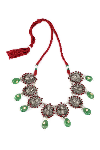 Cutwork Peacock Pattern Choker 